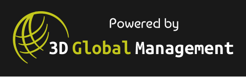 Powered by 3D Global Management LOGO (Black)